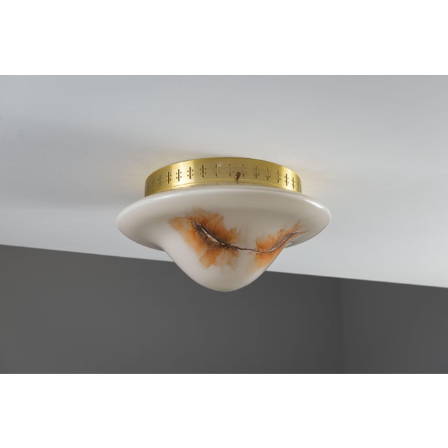 1970s Vintage Decorated Ceiling Lamp from Rosdala Glasbruk, 1970s For Sale - Image 5 of 11