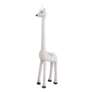 Oversized Vintage Wicker Giraffe Planter For Sale