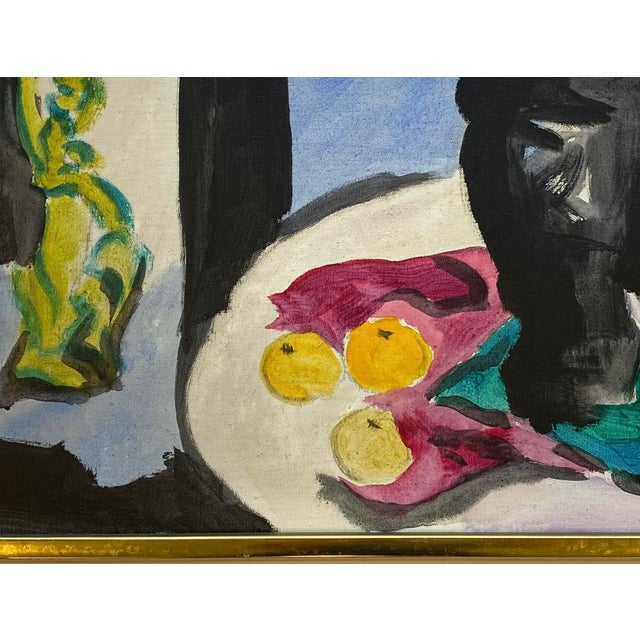 Mid-Century Modern Mid-Century European Still Life in Oil on Canvas in Original Gold Leaf Frame For Sale - Image 3 of 6