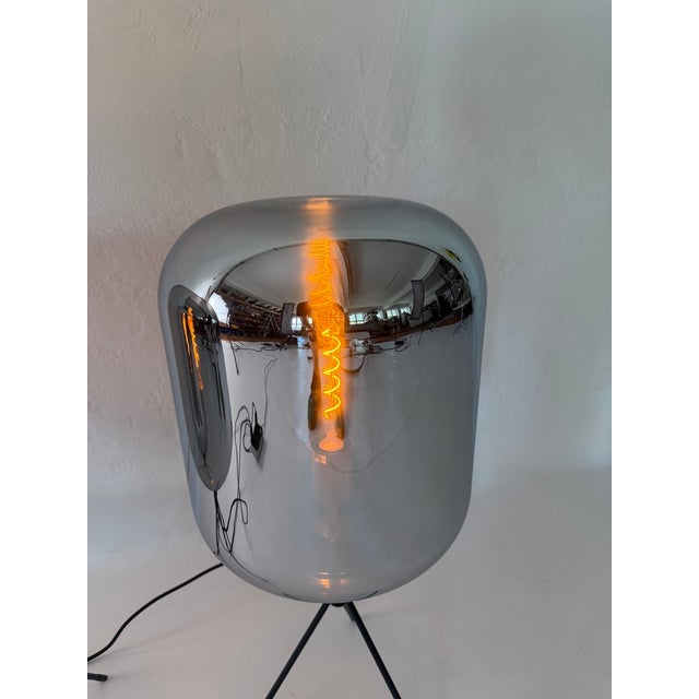 Silver Floor Lamps with Mirrored Smoked Glass, 2000s, Set of 2 For Sale - Image 8 of 9