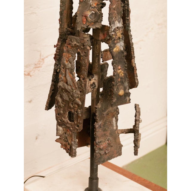 Metal Unique Vintage Brutalist Table Lamp For Sale - Image 7 of 12
