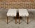 19th Century Pair of English Regency Mahogany Stools with Saber Legs and Custom Upholstery For Sale - Image 10 of 11