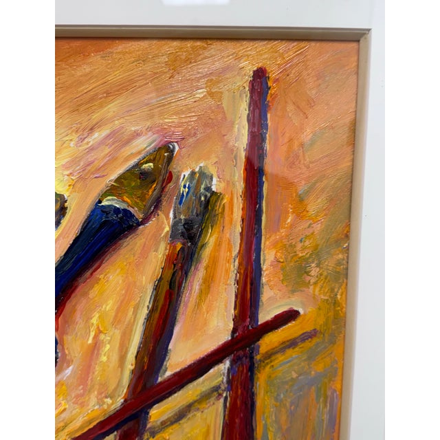 Circa 2011 Albert E. Smith Custom Framed Abstract Painting For Sale - Image 4 of 12