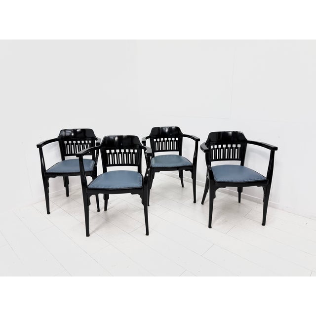 Wood Antique Vienna Secession No. 714 Armchairs by Gustav Siegel for Jacob & Josef Kohn, 1890s, Set of 4 For Sale - Image 7 of 18