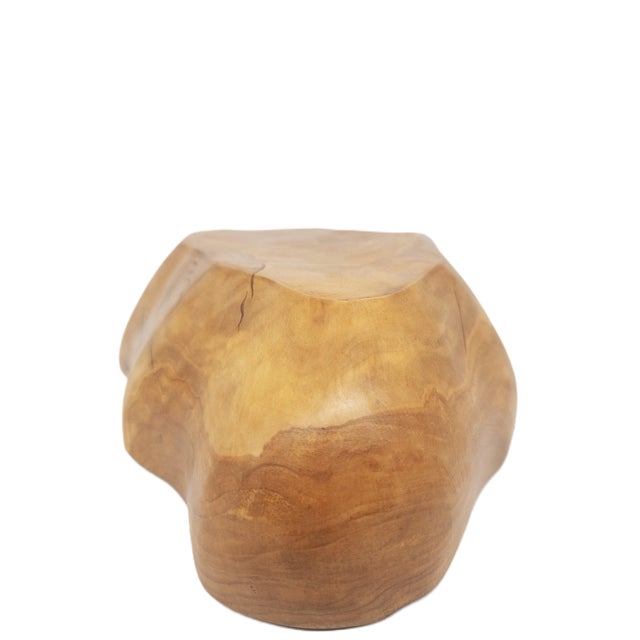 Chestnut Large Hand-Carved Peruvian Olive Wood Decorative Bowl With Stunning Natural Free-Form Rim For Sale - Image 8 of 8