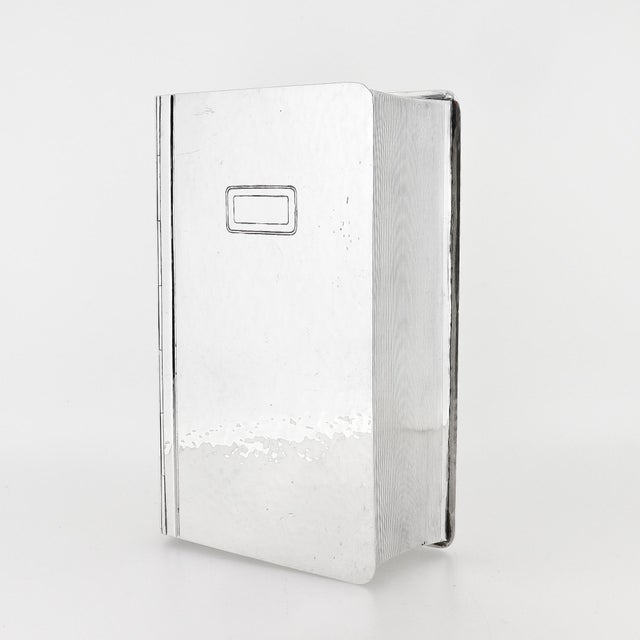 Antique Watrous Sterling Silver Hand-Hammered Figural Book Box With Wood Liner For Sale - Image 9 of 16