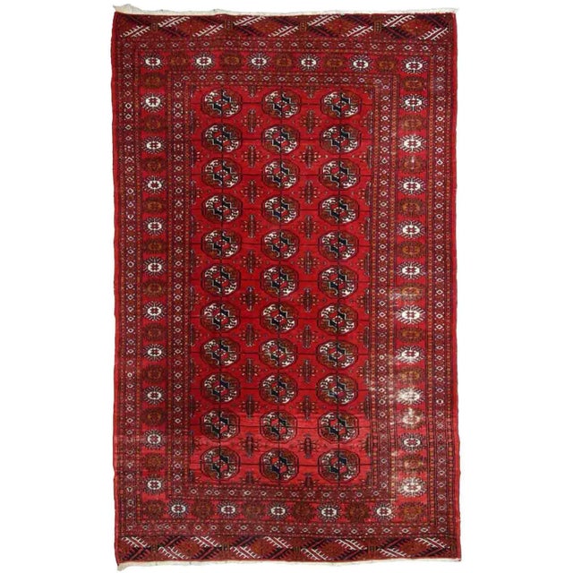 1960s Handmade Vintage Pakistani Tekke Rug For Sale - Image 12 of 12