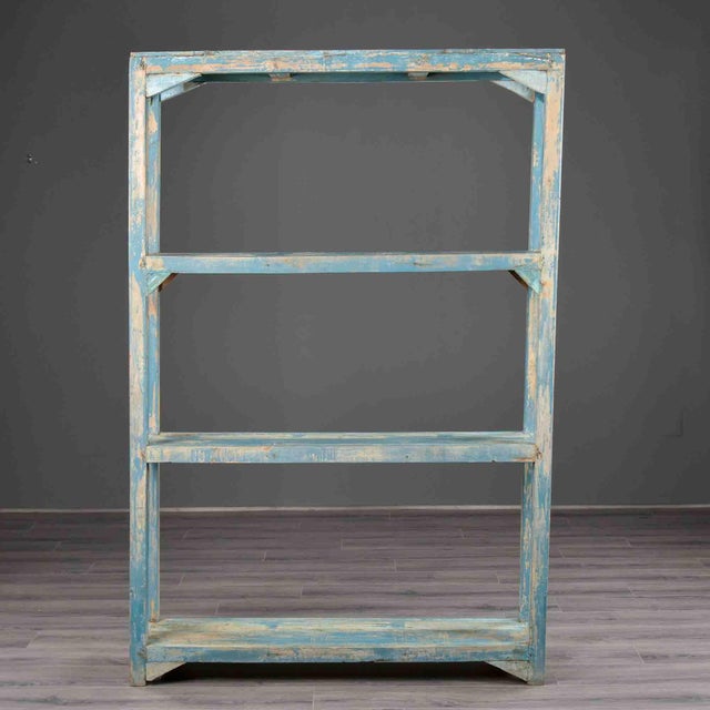 Wood Antique Painted Pine Four-Tier Open Étagère For Sale - Image 7 of 12