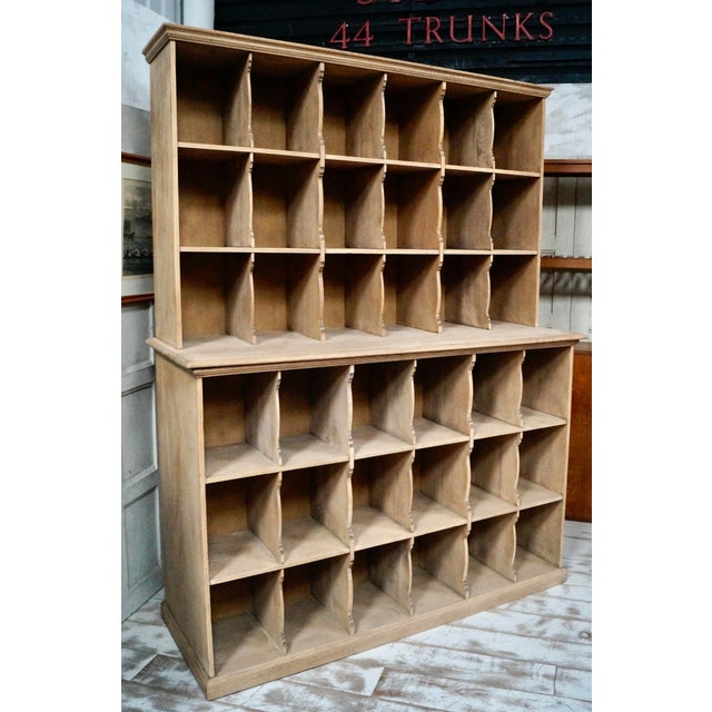 A wonderful set of victorian washed oak pigeon holes. Made from oak, these selves split into two, so can be dismantled,...