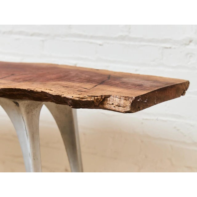 Chestnut French Vintage Live Edge Modernist Entry Table For Sale - Image 8 of 12