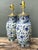 Ceramic Vintage Asian Blue and White Floral Lamps - A Pair For Sale - Image 7 of 12
