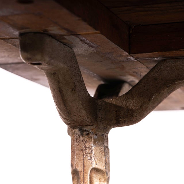 French Cast Base Small Dining Table, 1930s For Sale - Image 3 of 7