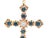 Contemporary 1980s 14k Yellow Gold Sapphire & Diamond Cross Pendant For Sale - Image 3 of 8