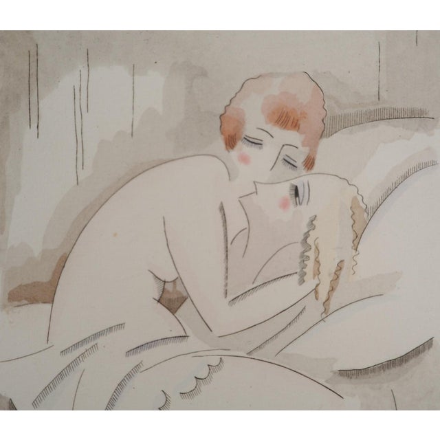 Gustave Buchet, The Two Friends, Innocence and Discovery, Original Engraving and Stencil For Sale - Image 4 of 6