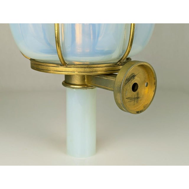 Large Gilted Metal and Iridescent Murano Glass Sconce, 1940s For Sale - Image 10 of 16