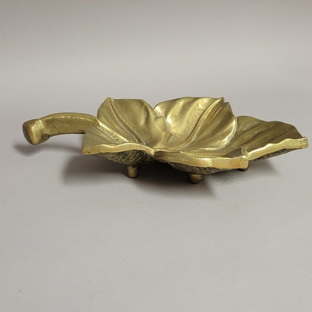 Kessler Industries Vintage Solid Brass Leaf Catchall Tray by Kessler Ind For Sale - Image 4 of 7