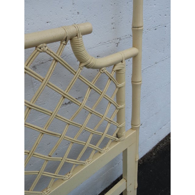 Late 20th Century Hollywood Regency Faux Bamboo Posted Painted King Size Headboard 6681 For Sale - Image 5 of 16