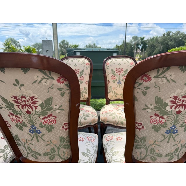 Vintage John Widdicomb Floral Upholstered Dining Chairs, Set of 12 For Sale - Image 15 of 17