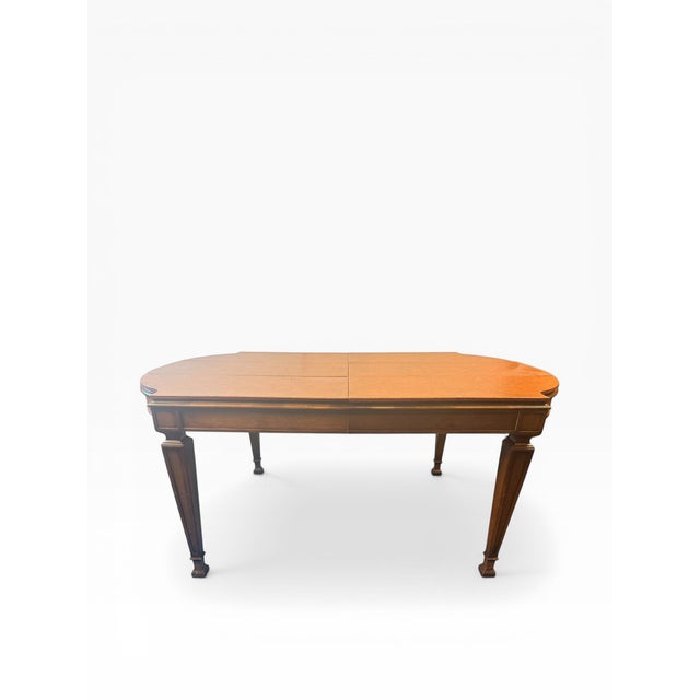 Traditional 1990s Attributed Karges Traditional Parquet Top Extension Dining Table With Three Leaves For Sale - Image 3 of 11