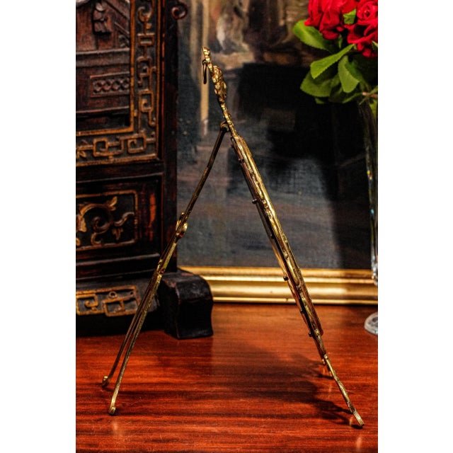 Stunning Large Solid Brass Antique Photo Picture Frame Ornate Art Nouveau Scroll Floral Style For Sale - Image 10 of 14