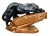Austin Productions 1990s Postmodern Large Austin Productions Signed Alexander Danel Chalkware Black Panther Statue Sculpture For Sale - Image 4 of 11