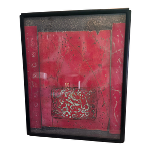 Hiroyuki Tajima "Talk With Red Wall" Abstract Color Woodblock. Ed; 18/50