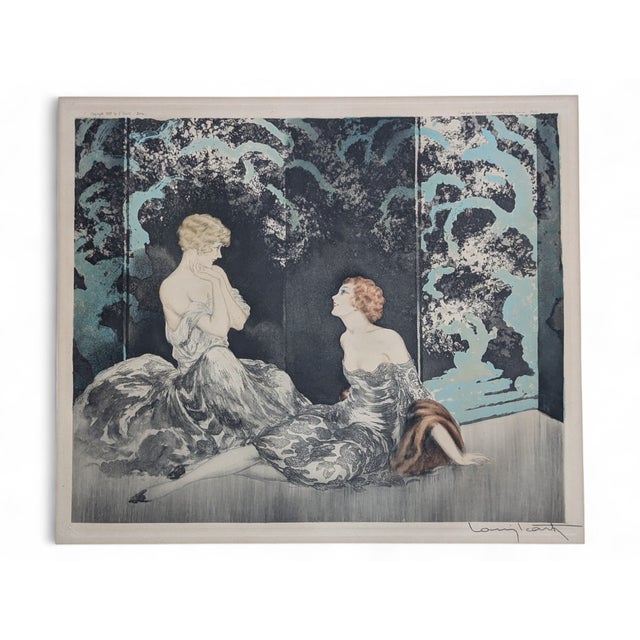 Louis Icart "Intimité" (Intimacy) 1928 Original Signed Etching Aquatint For Sale