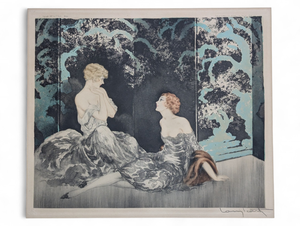 Louis Icart "Intimité" (Intimacy) 1928 Original Signed Etching Aquatint