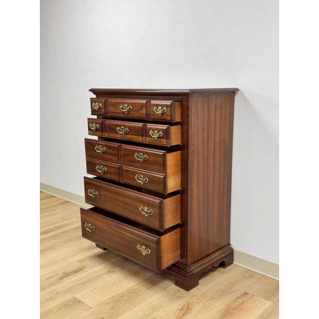 Vintage Tallboy Dresser American Drew Five Drawer Highboy Bedroom Chest For Sale - Image 12 of 18