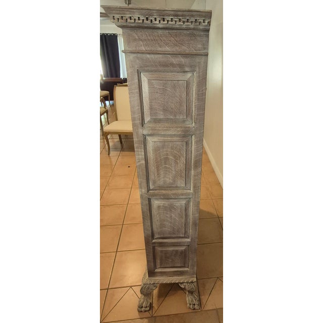 Shabby Chic 19th-Century European Whitewashed Oak Display Cabinet For Sale - Image 3 of 8