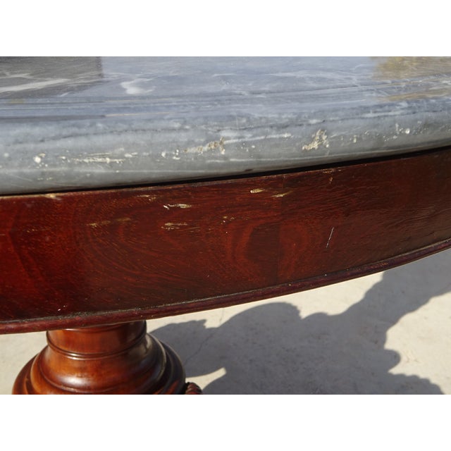 Restoration Period Pedestal Table with Rotating Marble Top For Sale - Image 17 of 18