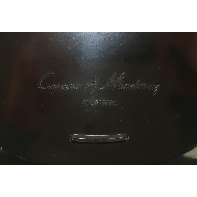 Black Couroc of California Inlaid Wood & Brass Cat Tray For Sale - Image 8 of 10