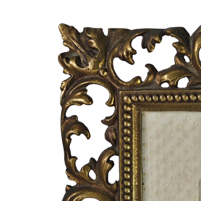 Bronze Gilt Picture Frame Gold Table Top Easel 14.5" For Sale In San Francisco - Image 6 of 9