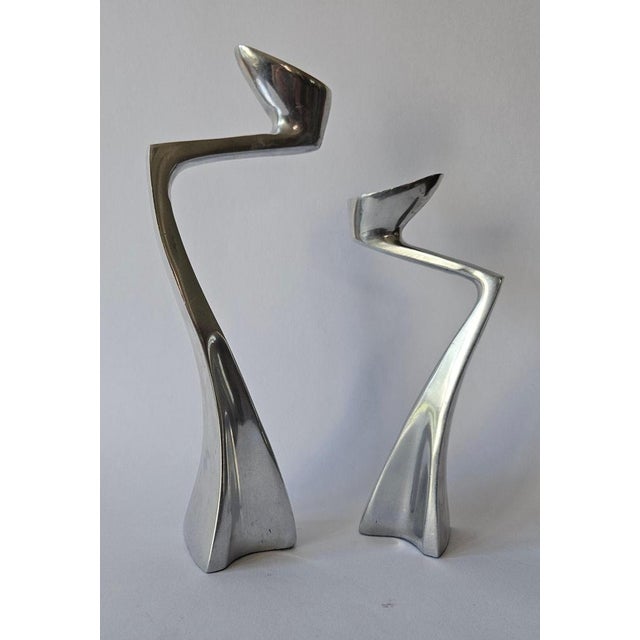 Mid-Century Swan Candleholders attributed to Matthew Hilton, England, 1986, Set of 2 For Sale - Image 4 of 15