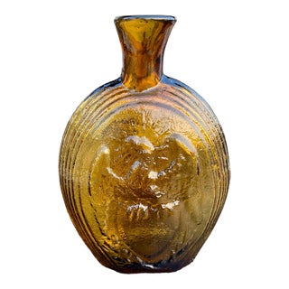 "For Our Country" Eagle & Flag Historical New Jersey Glass Flask For Sale
