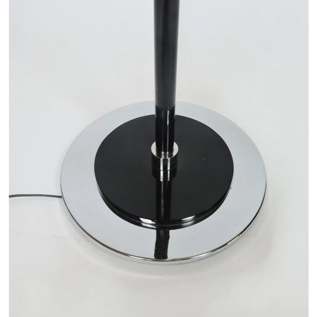 1930s Art Deco Streamline Machine Age Black and Chrome Adjustable Floor Lamp For Sale - Image 10 of 12
