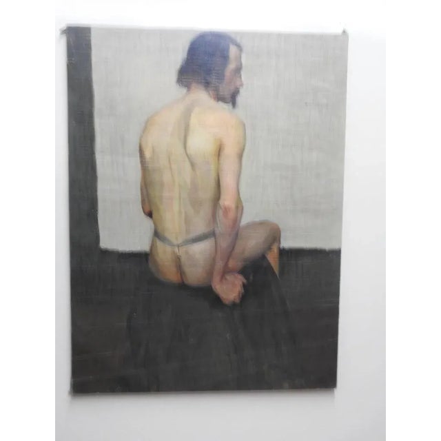 20th Century Robert Whitmore Oil Painting, "Male Model" For Sale - Image 9 of 12
