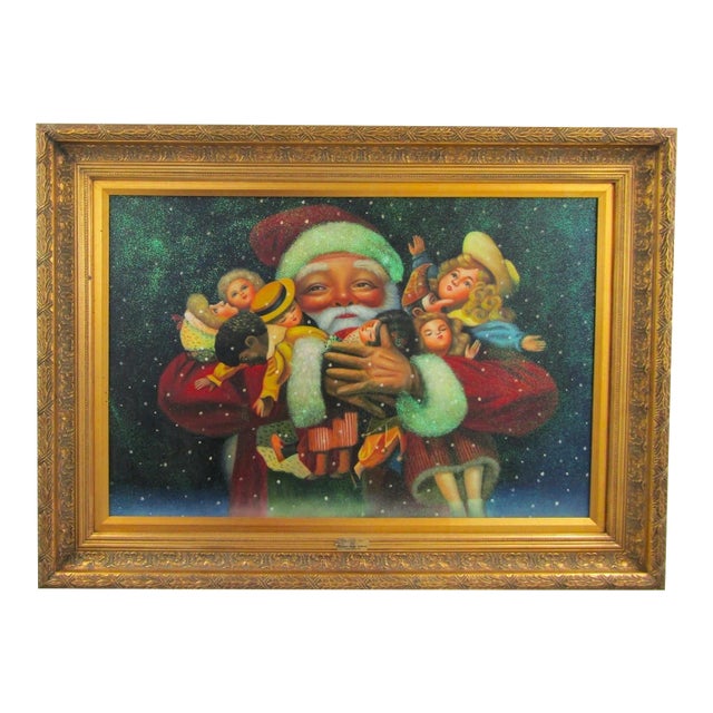 1990s Large Christopher Radko Oil Painting "Christmas Joy" Ltd. Ed. 160/500 Framed Coa For Sale
