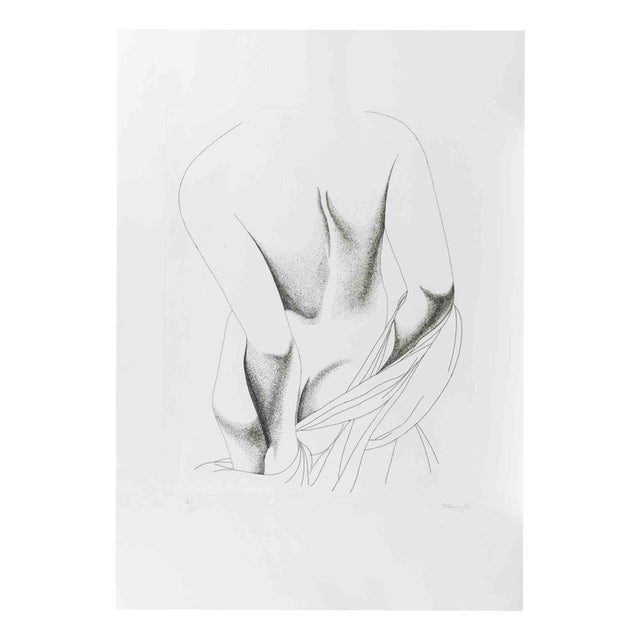 Giacomo Porzano, Nude from the Back, 1975, Etching For Sale