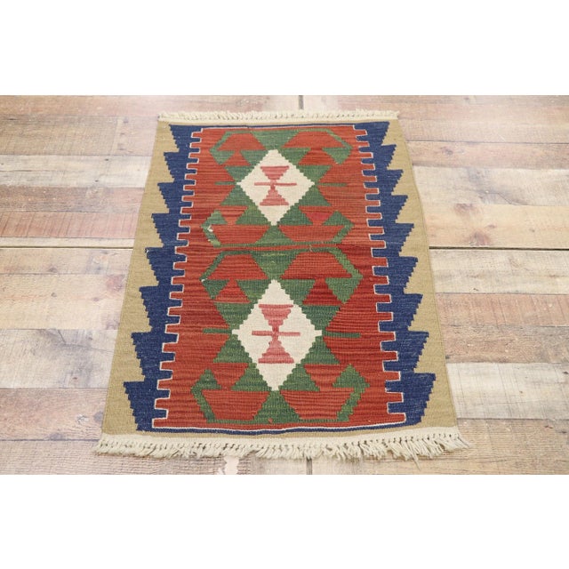 Textile Vintage Persian Shiraz Kilim Rug - 02'01 X 03'00 For Sale - Image 7 of 9