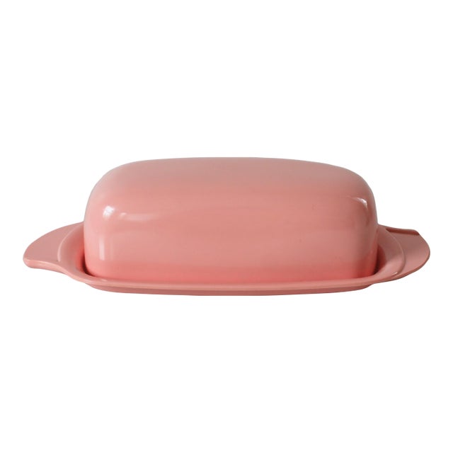 Vintage Pink Lidded Butter Dish by Boonton For Sale
