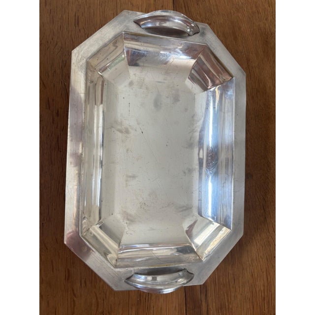 Vintage Tray in Silver Metal, 1920s For Sale - Image 6 of 6