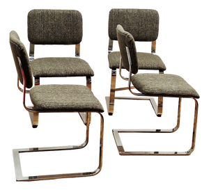 Vintage Sled Chairs from Mobel Italia, 1960s, Set of 4