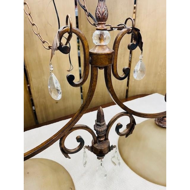 Late 20th Century Dresden Collection Flemish Metal & Crystal Chandelier For Sale - Image 4 of 4