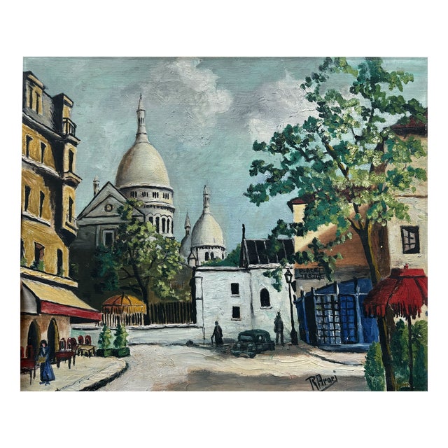 R Arori, City View, Paris, Montmartre, 1920s-1940s, Painting For Sale