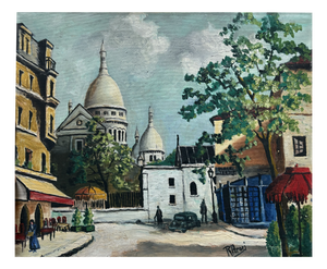 R Arori, City View, Paris, Montmartre, 1920s-1940s, Painting