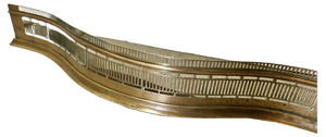 Victorian Pierced Serpentine Shaped Brass Fender, 1880s