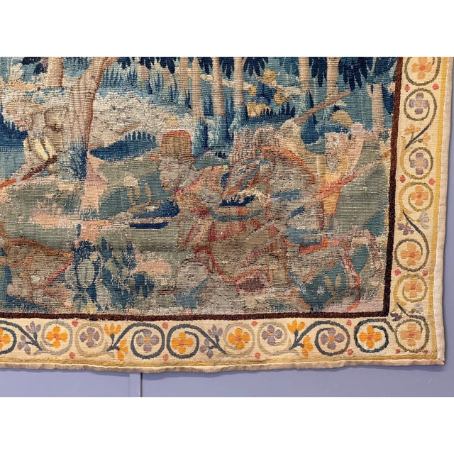 17th Century Flemish Hunting Scene Tapestry, in Excellent Condition For Sale - Image 4 of 8