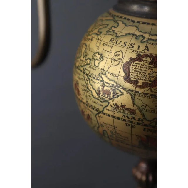 Hollywood Regency Golden Chandelier in the form of Globe, 1960s For Sale - Image 10 of 13