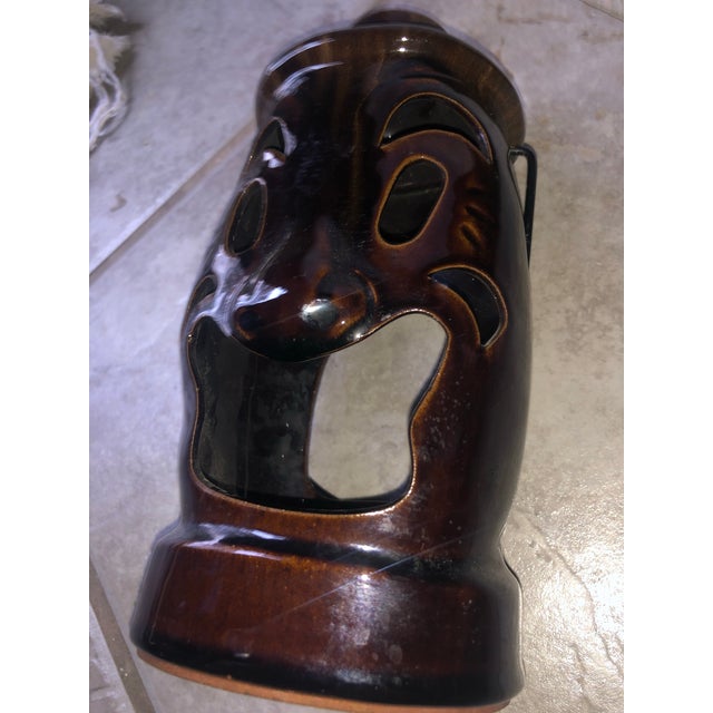 Coffee 1960s Drip Glazed Criterion Collections Japan Tiki Teacup Candle Holder For Sale - Image 8 of 12